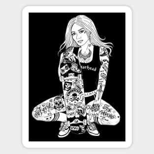 Tattooed Skater Girl Sticker